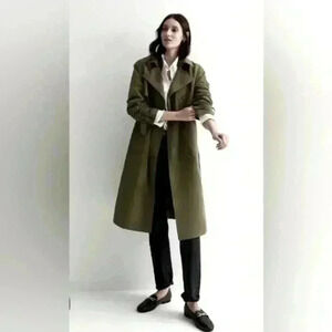 Vintage London Fog textured Trench Coat Dark Green